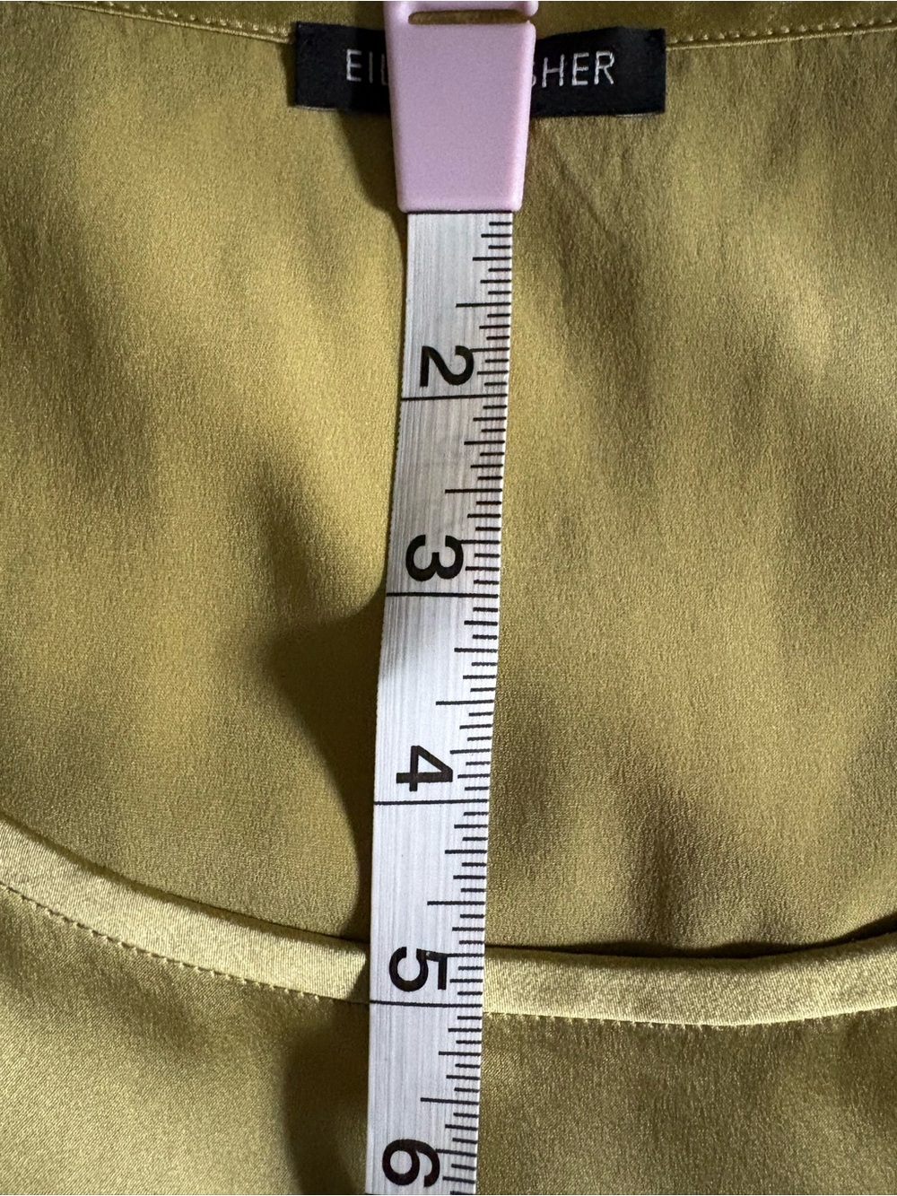 Eileen Fisher Silk Olive Green Slip Top - Picture 11 of 11